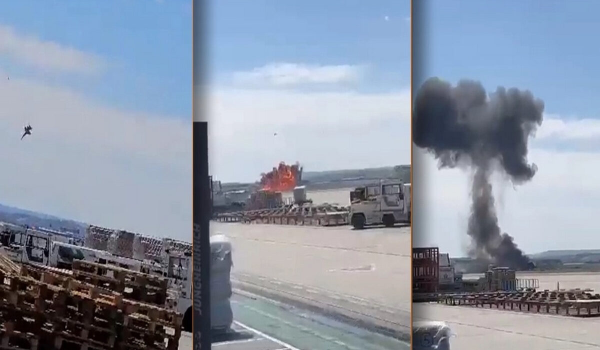 Συντριβή ισπανικού μαχητικού F-18 στη Σαραγόσα (βίντεο)