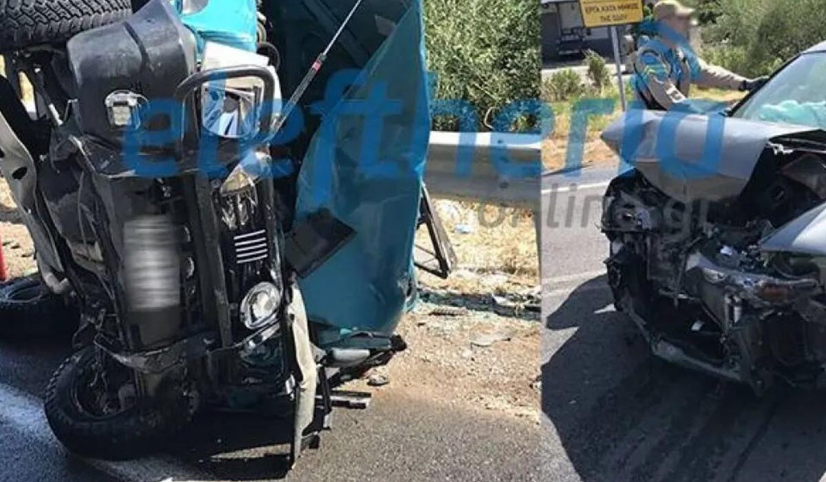 Σφοδρή μετωπική δύο αυτοκινήτων στην Πύργου-Κυπαρισσίας – Τέσσερις τραυματίες