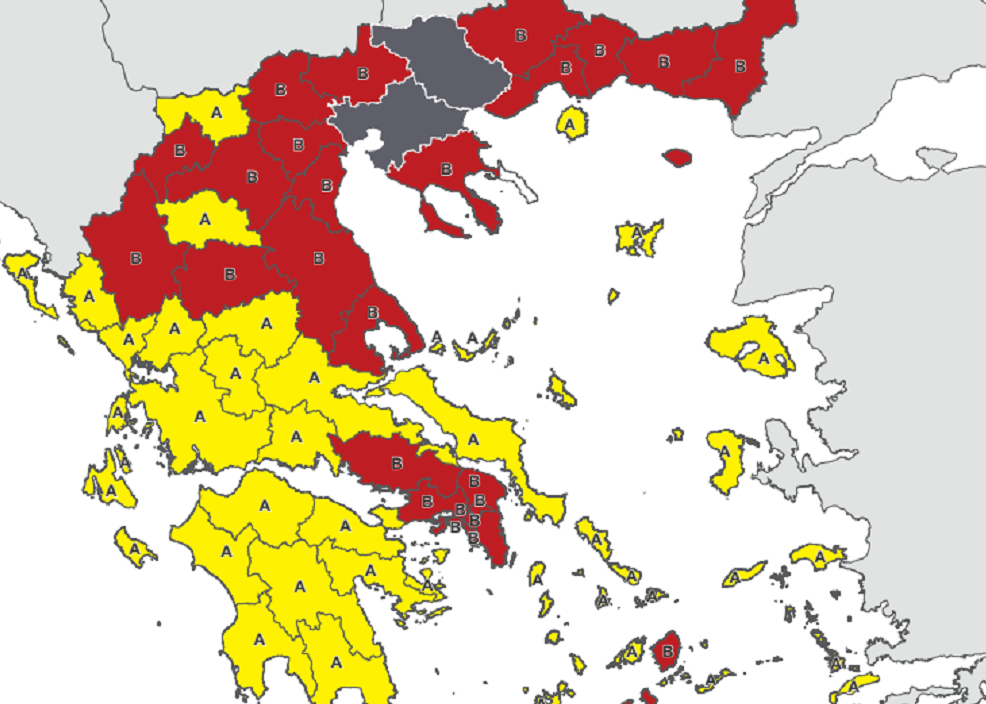 Ο νέος χάρτης κορονοϊού της Ελλάδας – Οι τρεις ζώνες και πού ανήκει κάθε περιοχή
