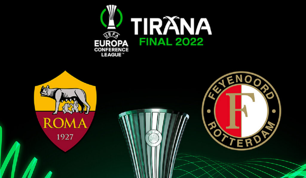 Τελικός Conference League: Ρόμα εναντίον Φέγιενορντ με φόντο το τρόπαιο