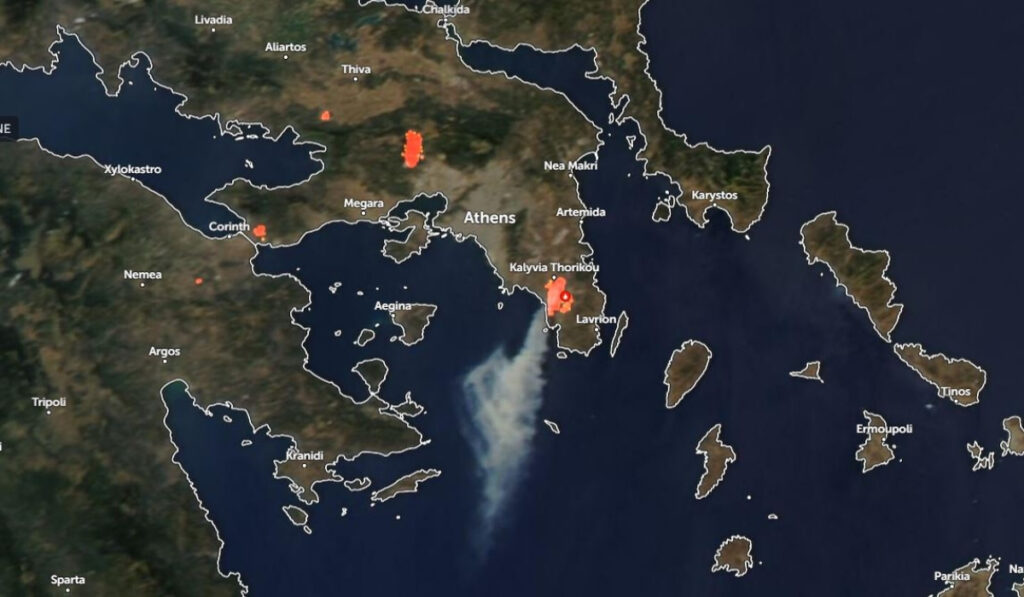 Live χάρτης με τις φωτιές σε όλα τα μέτωπα