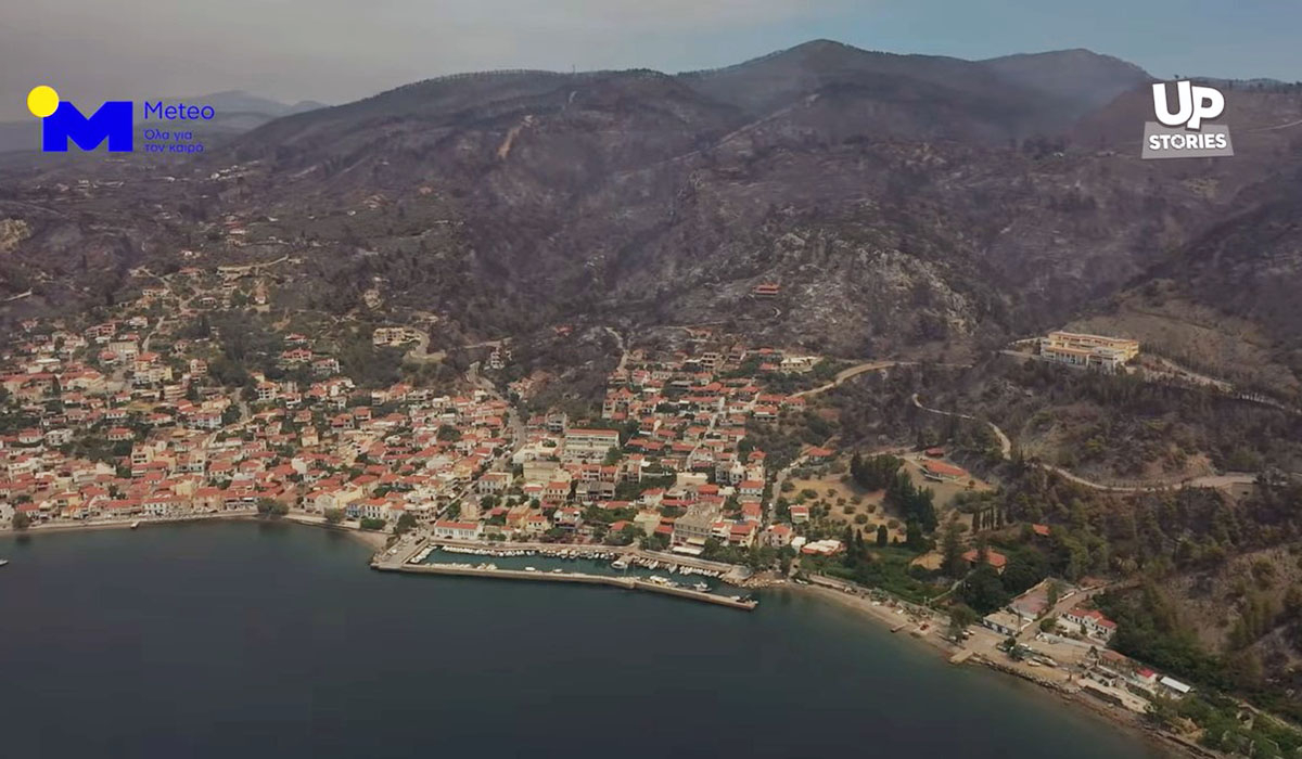 Φωτιά στην Εύβοια: Η βιβλική καταστροφή από ψηλά – Δάση και σπίτια έγιναν στάχτη (βίντεο)