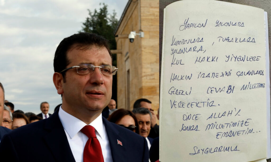 Στη φυλακή ο Ιμάμογλου – Το ιδιόχειρο μήνυμα αντίστασης, σε συγκεντρώσεις καλούν οι Κεμαλικοί