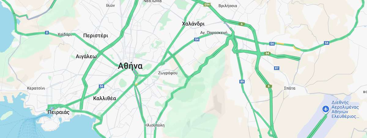 Κίνηση στους δρόμους, στην Αθήνα, στις 19 Απριλίου 2025