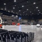 Κατασκευή της σκηνής στο St. Jakobshalle για τη Eurovision 2025