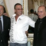 Ο Σίλβιο Μπερλουσκόνι, ο Ζαν-Κλοντ Βαν Νταμ και ο Βλαντίμιρ Πούτιν, Απρίλιος 2007