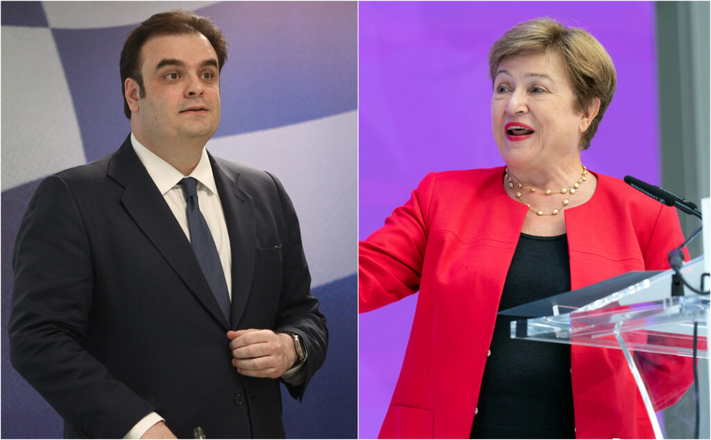 Συνάντηση Πιερρακάκη με Γκεοργκίεβα στην έδρα του ΔΝΤ – Έπαινοι για την πορεία της ελληνικής οικονομίας (Βίντεο)