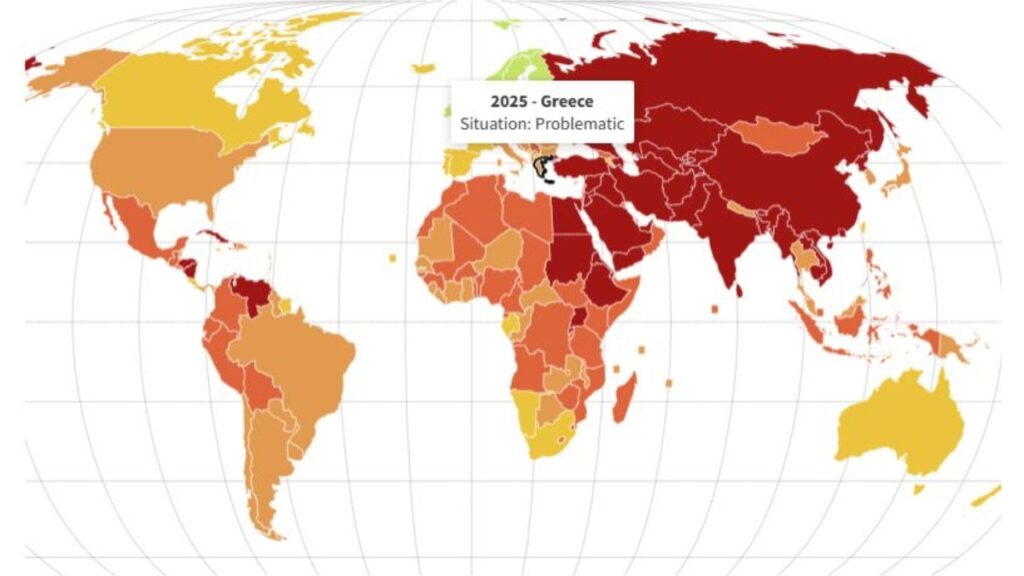 Ελευθερία Τύπου: Ουραγός η Ελλάδα στην Ε.Ε - 89η παγκοσμίως, πιο χαμηλά και από την Ουγγαρία του Όρμπαν