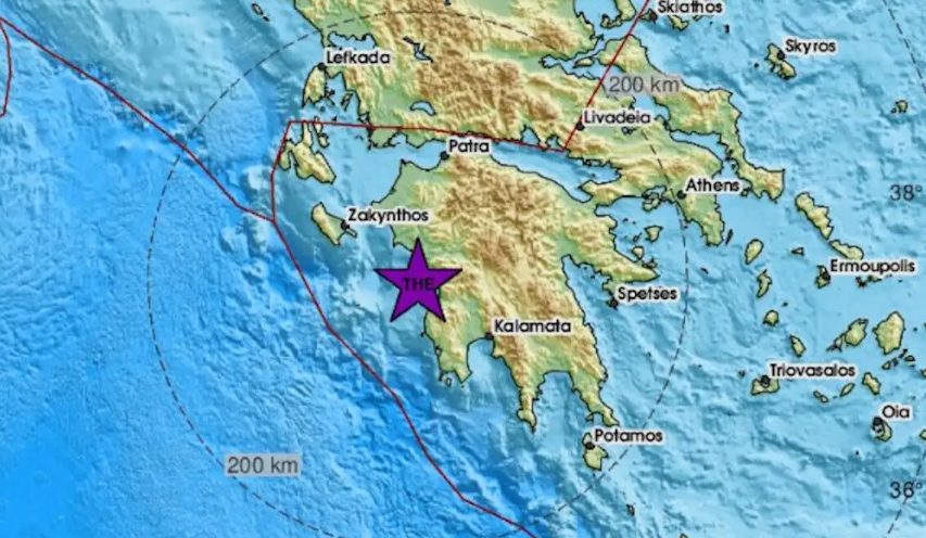 Σεισμός στην Ηλεία 16χλμ από τη Ζαχάρω, σύμφωνα με το Ευρωμεσογειακό Ινστιτούτο