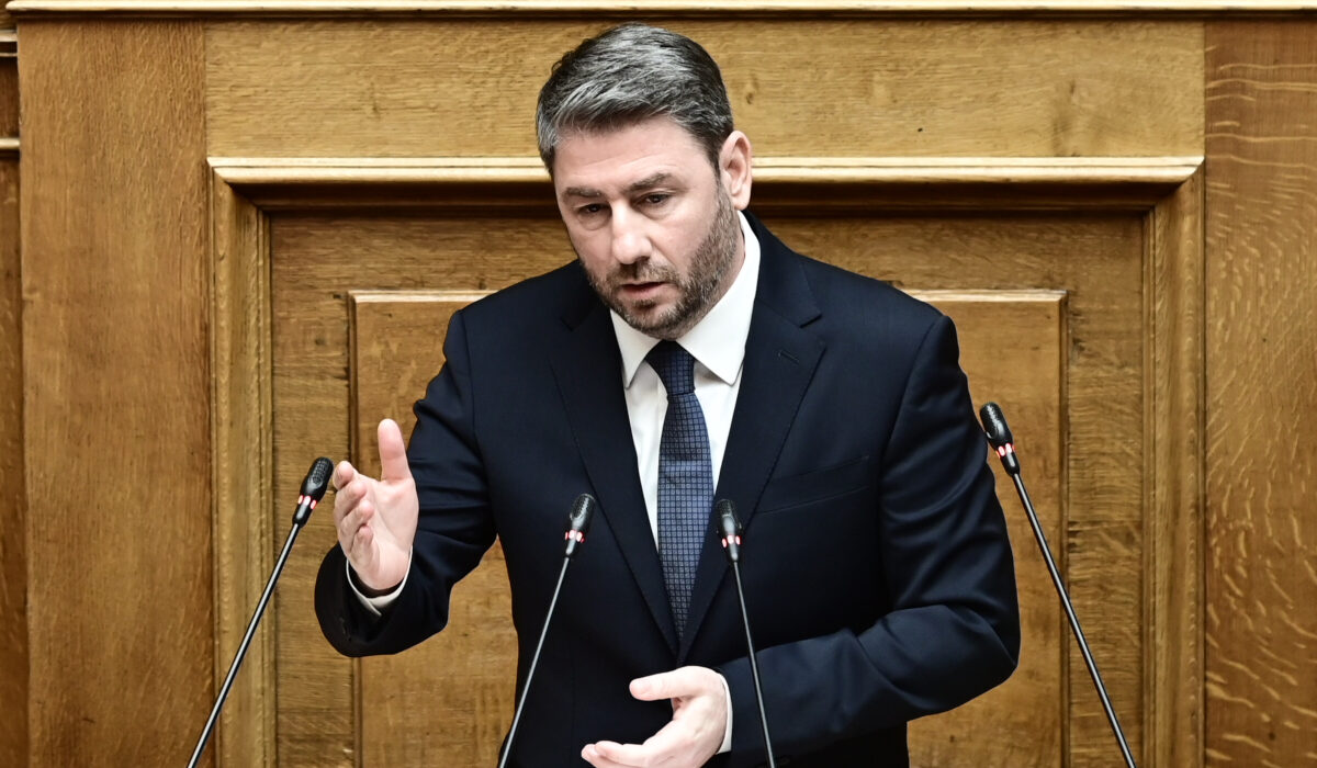 Ο πρόεδρος του ΠΑΣΟΚ, Νίκος Ανδρουλάκης, στη Βουλή