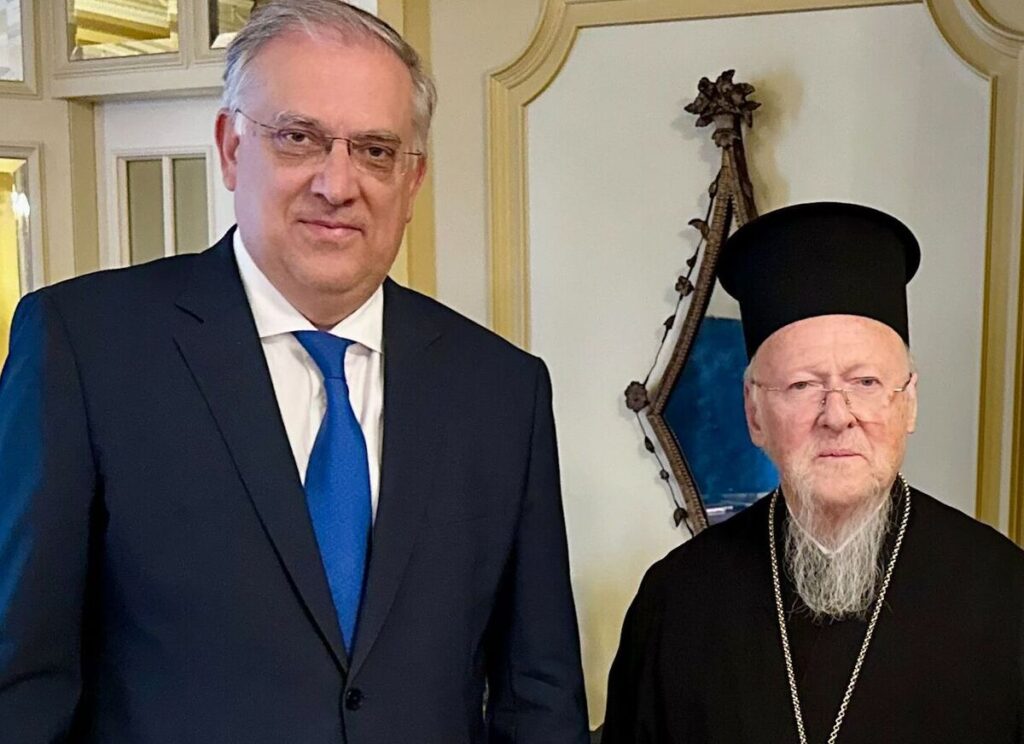 Συνάντηση Θεοδωρικάκου – Οικουμενικού Πατριάρχη Βαρθολομαίου