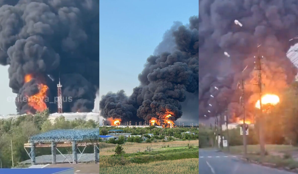 Στις φλόγες διυλιστήριο στη Ρωσία μετά από επίθεση της Ουκρανίας με drones (Βίντεο)