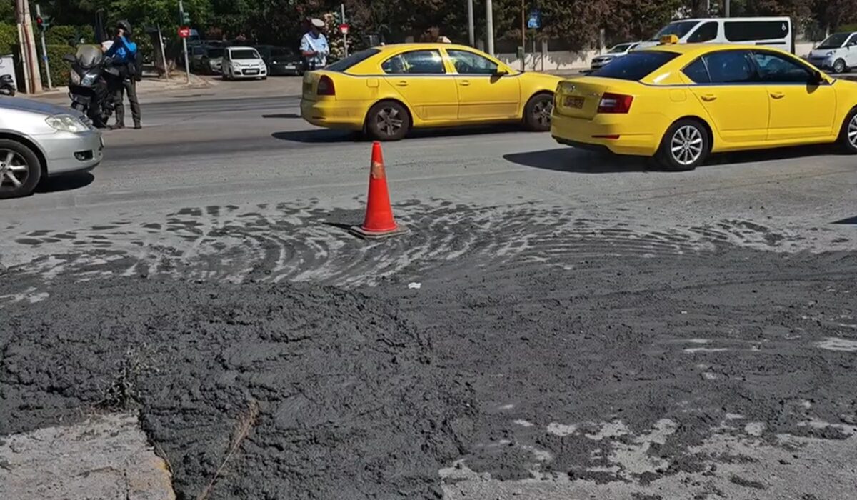Μπετόν προκάλεσε «έμφραγμα» στην Κηφισίας (βίντεο)