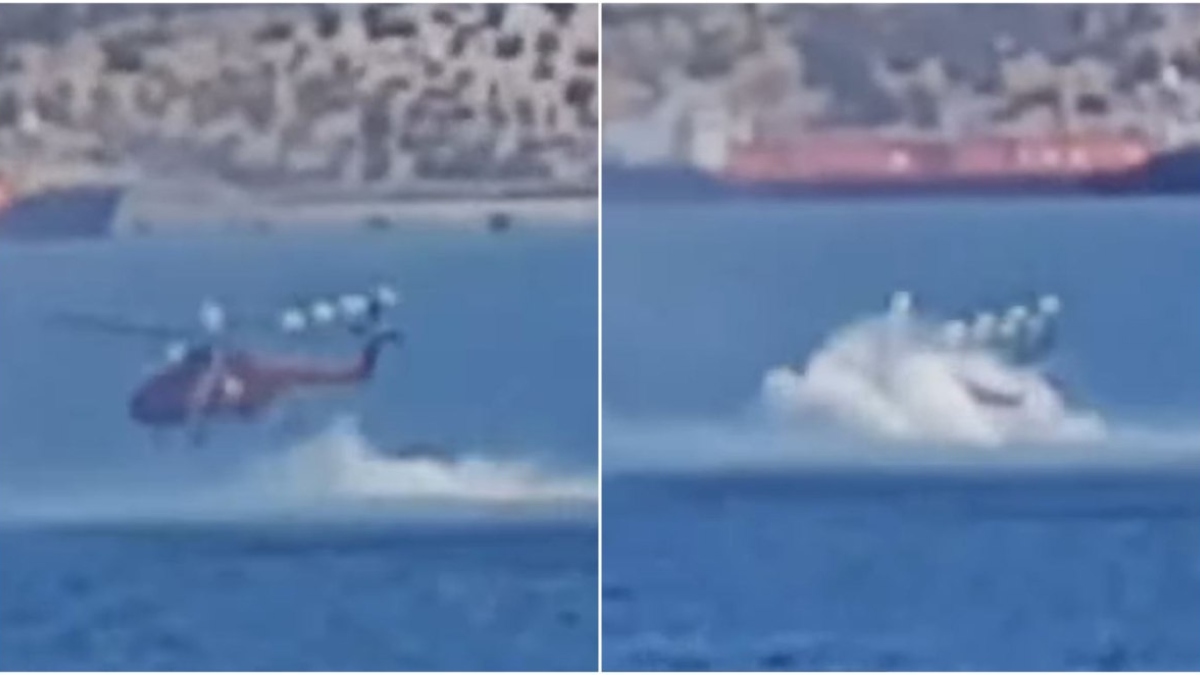 Καρέ-καρέ η στιγμή της προσθαλάσσωσης του ελικοπτέρου – Βίντεο ντοκουμέντο