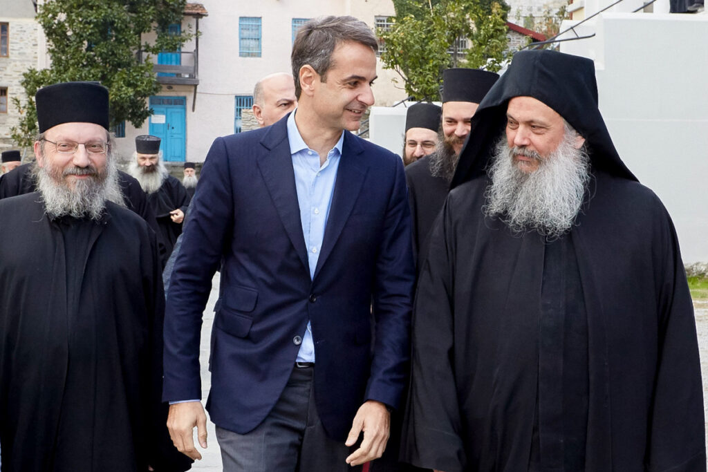 Ο Κυριάκος Μητσοτάκης στο Άγιο Όρος