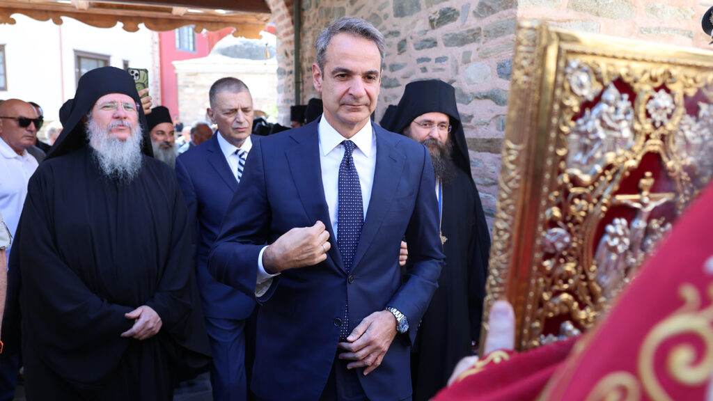 Ο Κυριάκος Μητσοτάκης στο Άγιο Όρος