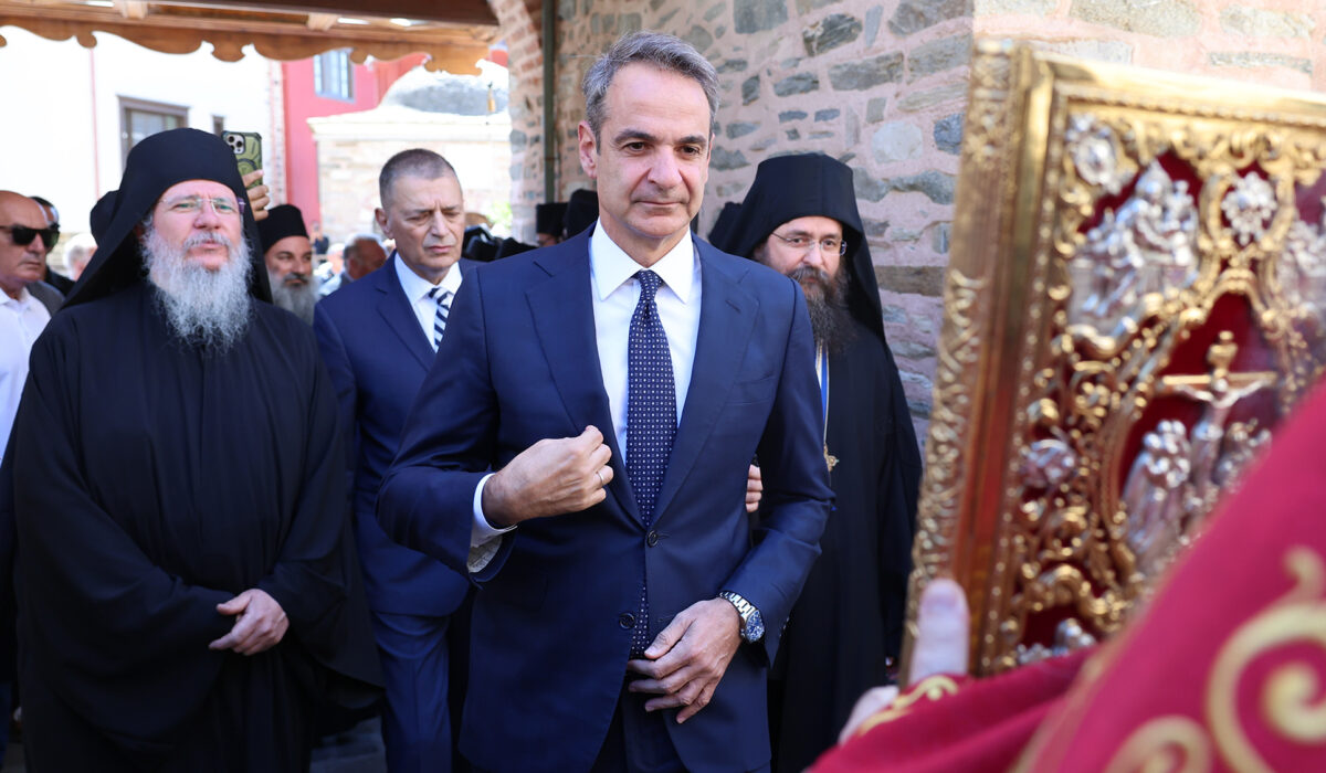 Ο Κυριάκος Μητσοτάκης στο Άγιο Όρος