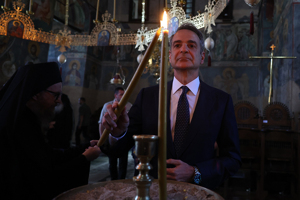 Ο Κυριάκος Μητσοτάκης στο Άγιο Όρος