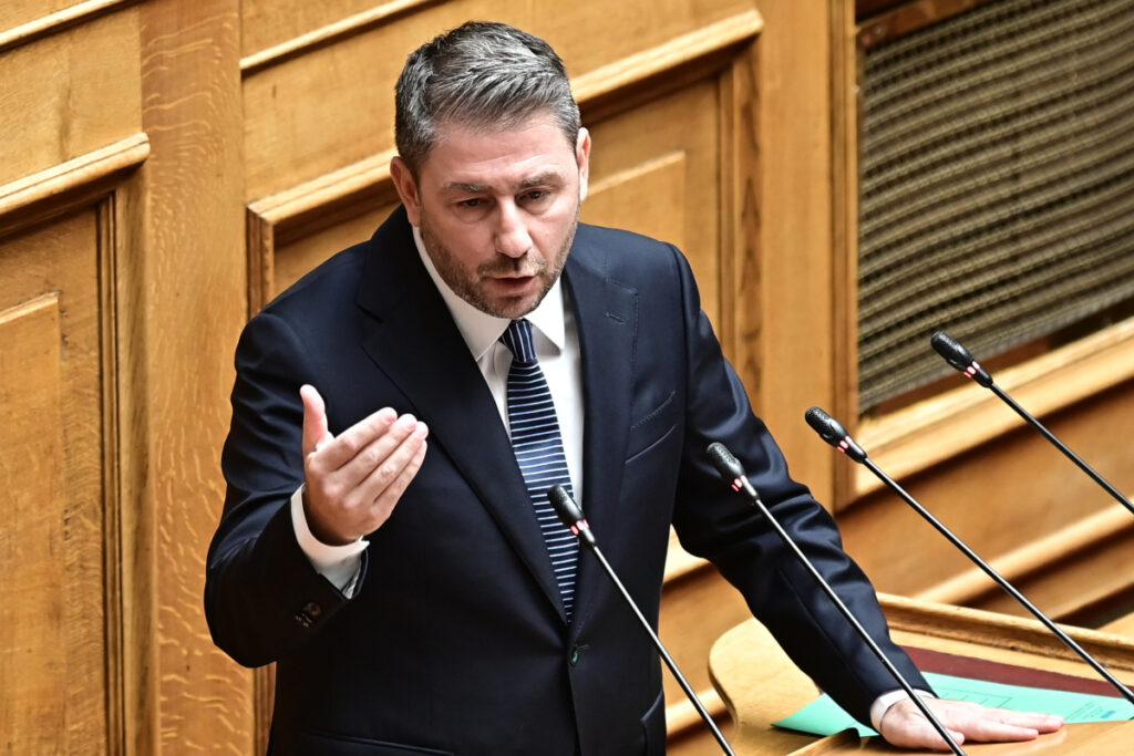 Ο πρόεδρος του ΠΑΣΟΚ Νίκος Ανδρουλάκης σε ομιλία του στη Βουλή