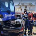 πατρα, συγκρουση τρενου με αυτοκίνητο