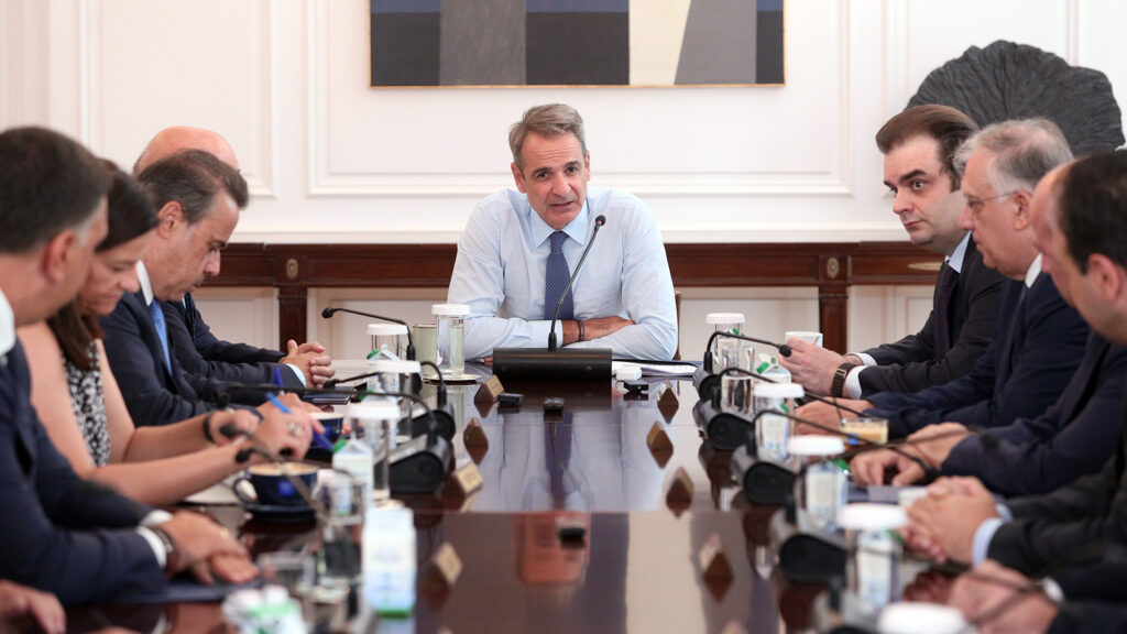 Ο Κυριάκος Μητσοτάκης στη συνεδρίαση του ΚΥΣΟΙΠ