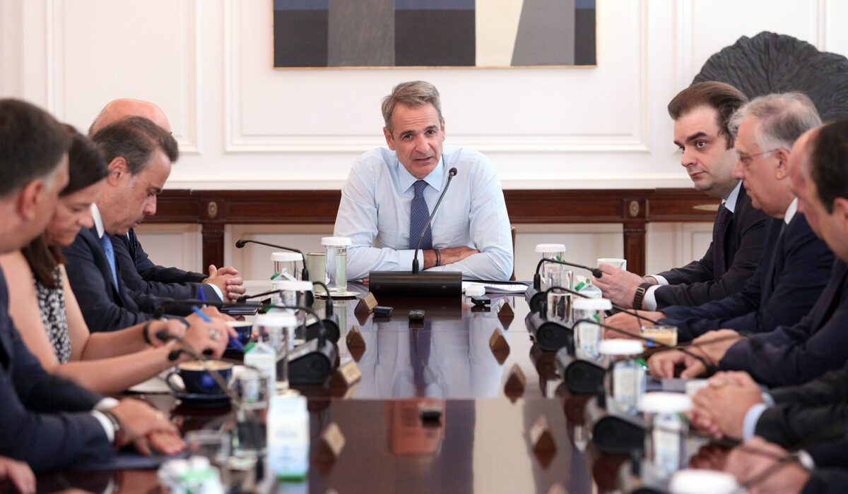 Ο Κυριάκος Μητσοτάκης στη συνεδρίαση του ΚΥΣΟΙΠ