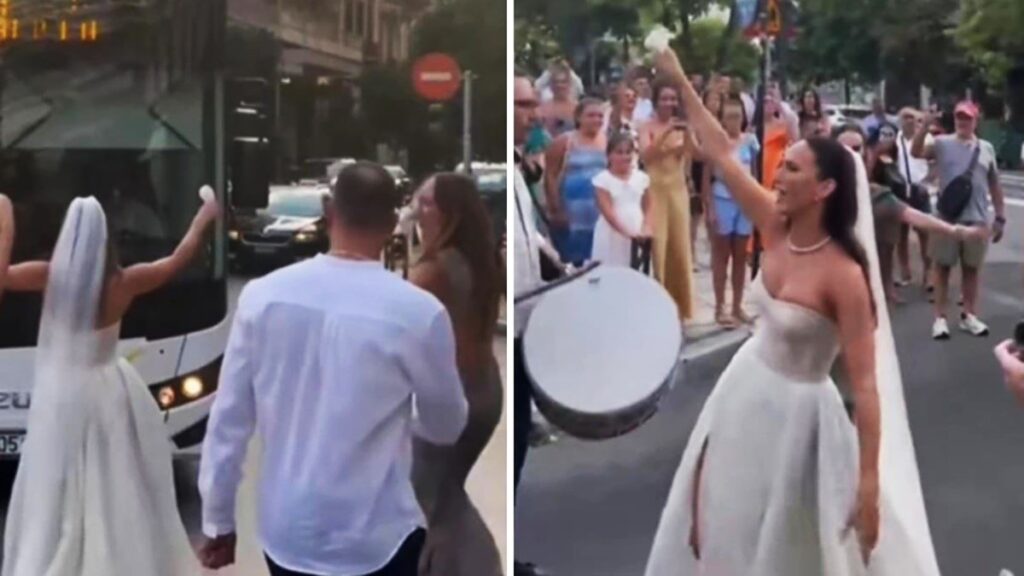 Νύφη στη Θεσσαλονίκη «έστησε» γλέντι στη μέση του δρόμου – Σταμάτησε λεωφορείο για να χορέψει