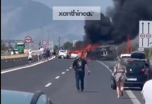 Τραγωδία στην Εγνατία Οδό με τρεις νεκρούς – Φορτηγό συγκρούστηκε με οχήματα και τυλίχτηκαν στις φλόγες (Βίντεο)