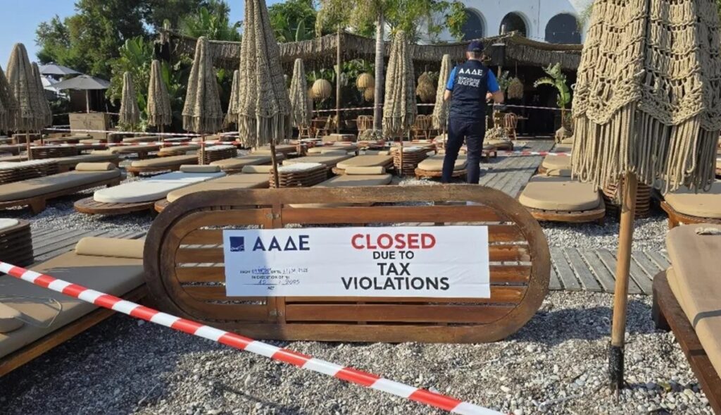 Πρόστιμο και λουκέτο 48 ωρών σε γνωστό beach restaurant στη Ρόδο από την ΑΑΔΕ