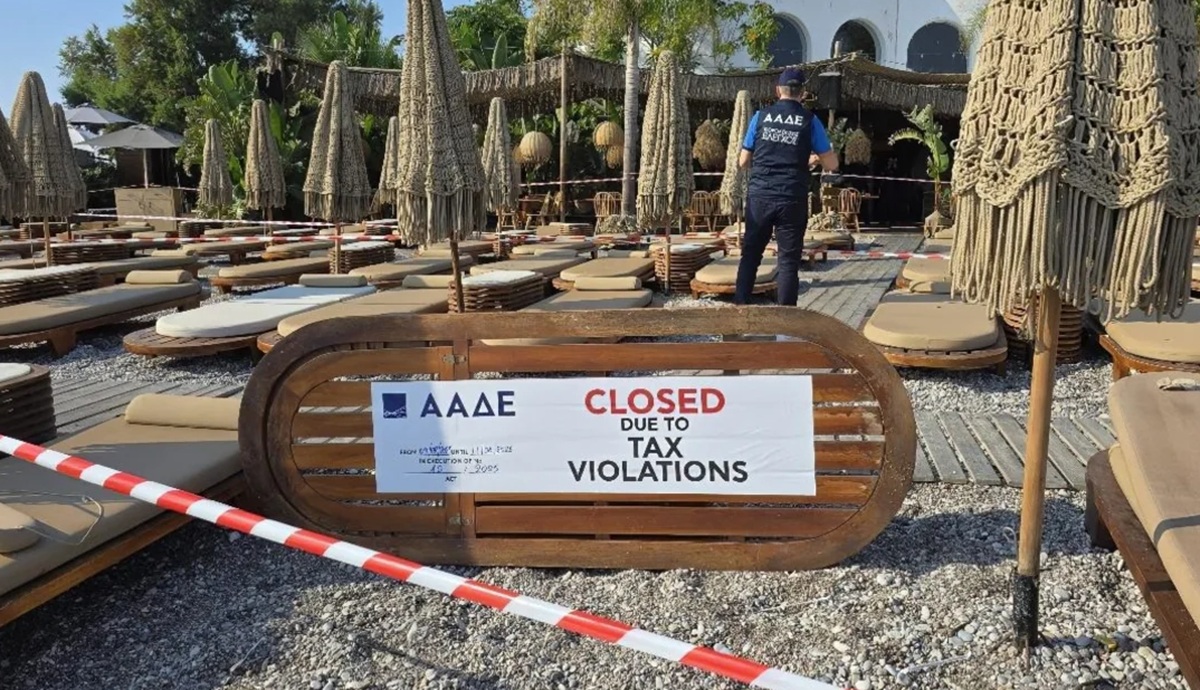 Βαριά καμπάνα σε γνωστό beach restaurant στη Ρόδο από την ΑΑΔΕ: Λουκέτο 48 ωρών και πρόστιμο