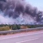 Φωτιά στο Αγρίνιο από σκασμένο ελαστικό φορτηγού στην Ιονία Οδό