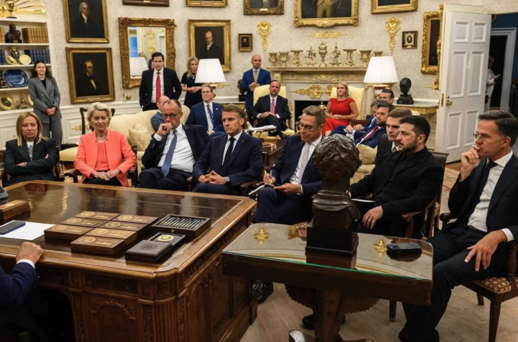 Ο Τραμπ και οι Ευρωπαίοι στο Oval Office – H φωτογραφία που έδωσε ο Λευκός Οίκος