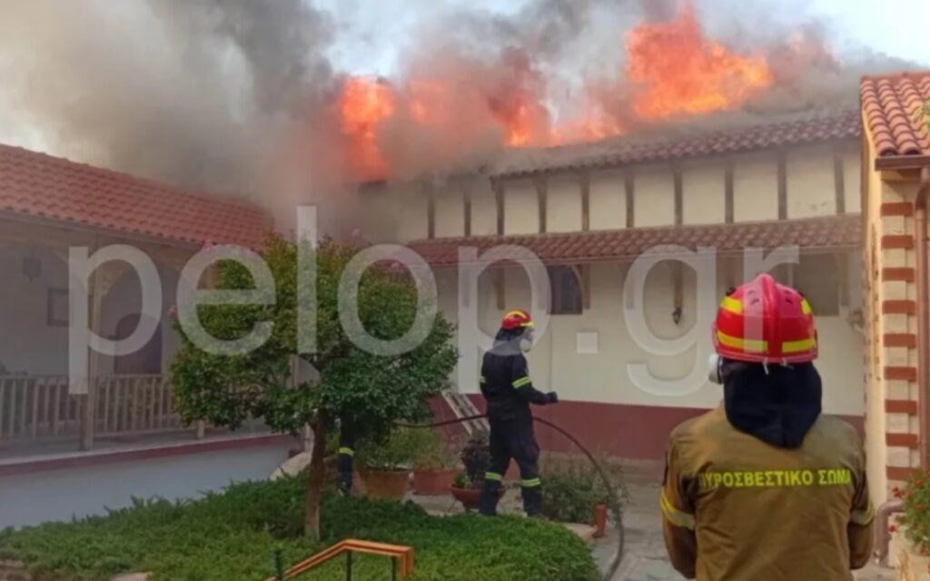 Στις φλόγες τυλίχθηκε το μοναστήρι του Αγίου Νικολάου στην Πάτρα – Απεγκλωβίστηκαν οι μοναχές