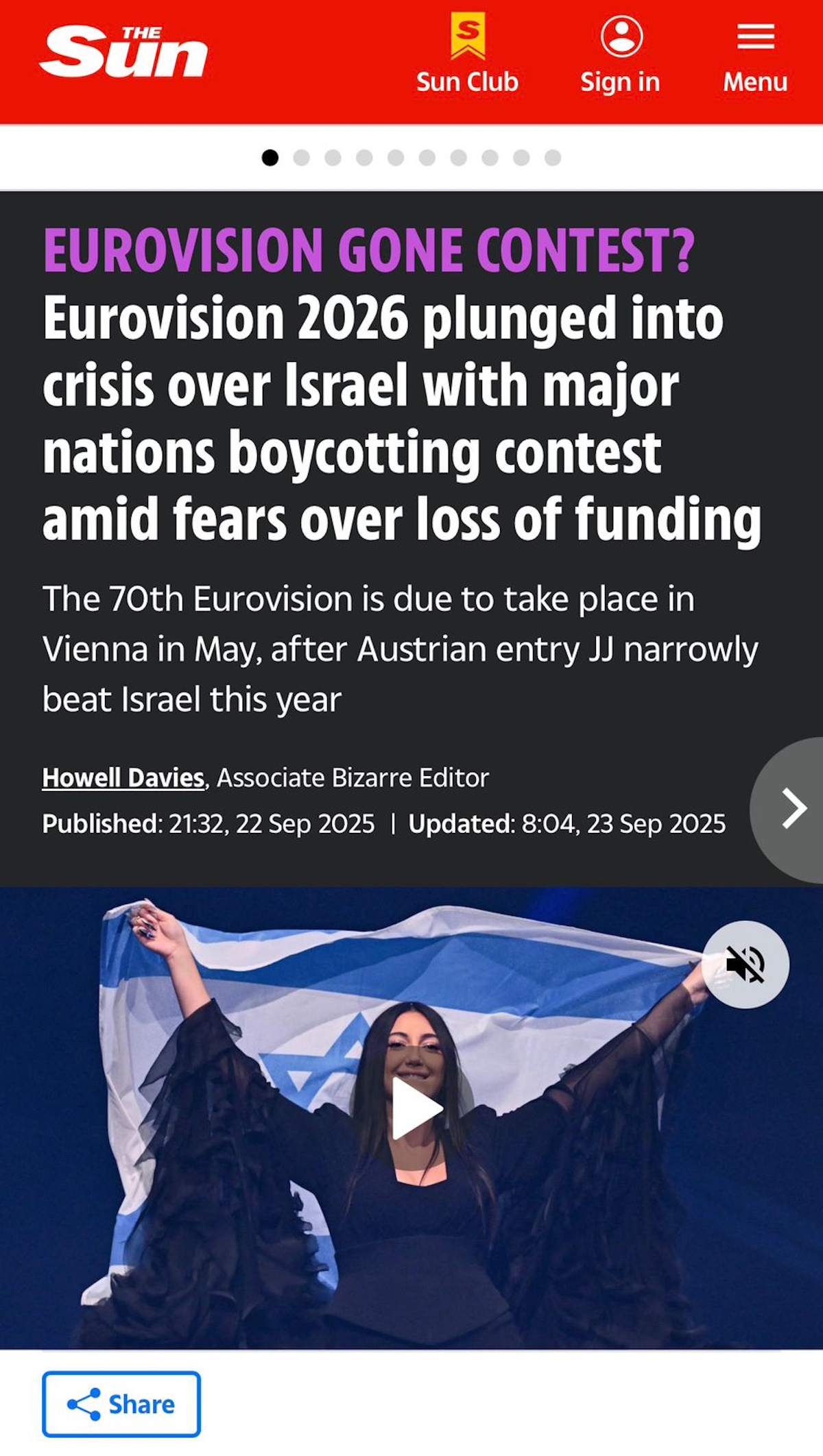 Eurovision 2026 The Sun