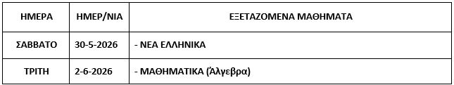 Πρόγραμμα Πανελληνίων Εξετάσεων ΕΠΑΛ