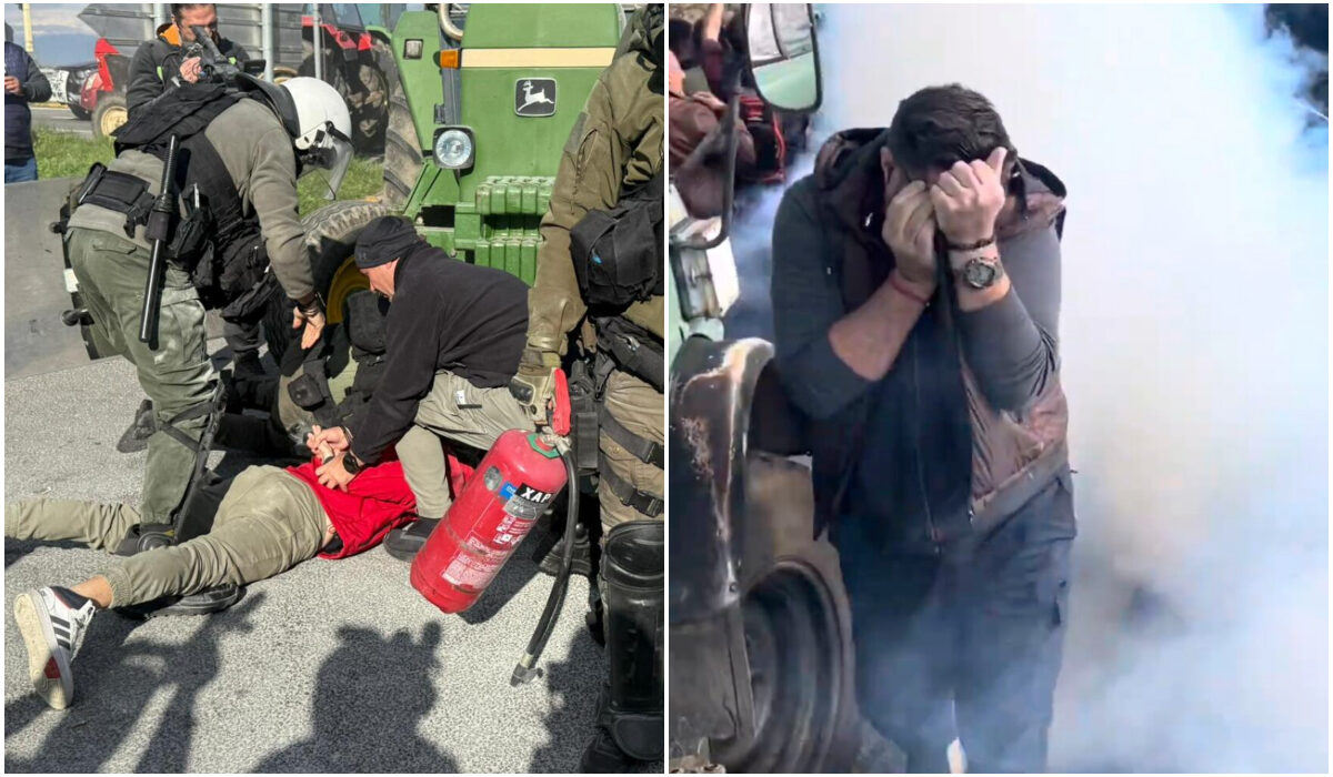 Έστησαν τα πρώτα μπλόκα οι αγρότες – Επεισόδια και «βροχή» από χημικά στον Πλατύκαμπο (βίντεο)