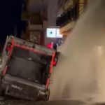 Ξάνθη: Σπασμένος αγωγός προκάλεσε καθίζηση, βούλιαξε απορριμματοφόρο και τα νερά έφτασαν στον… 1ο όροφο