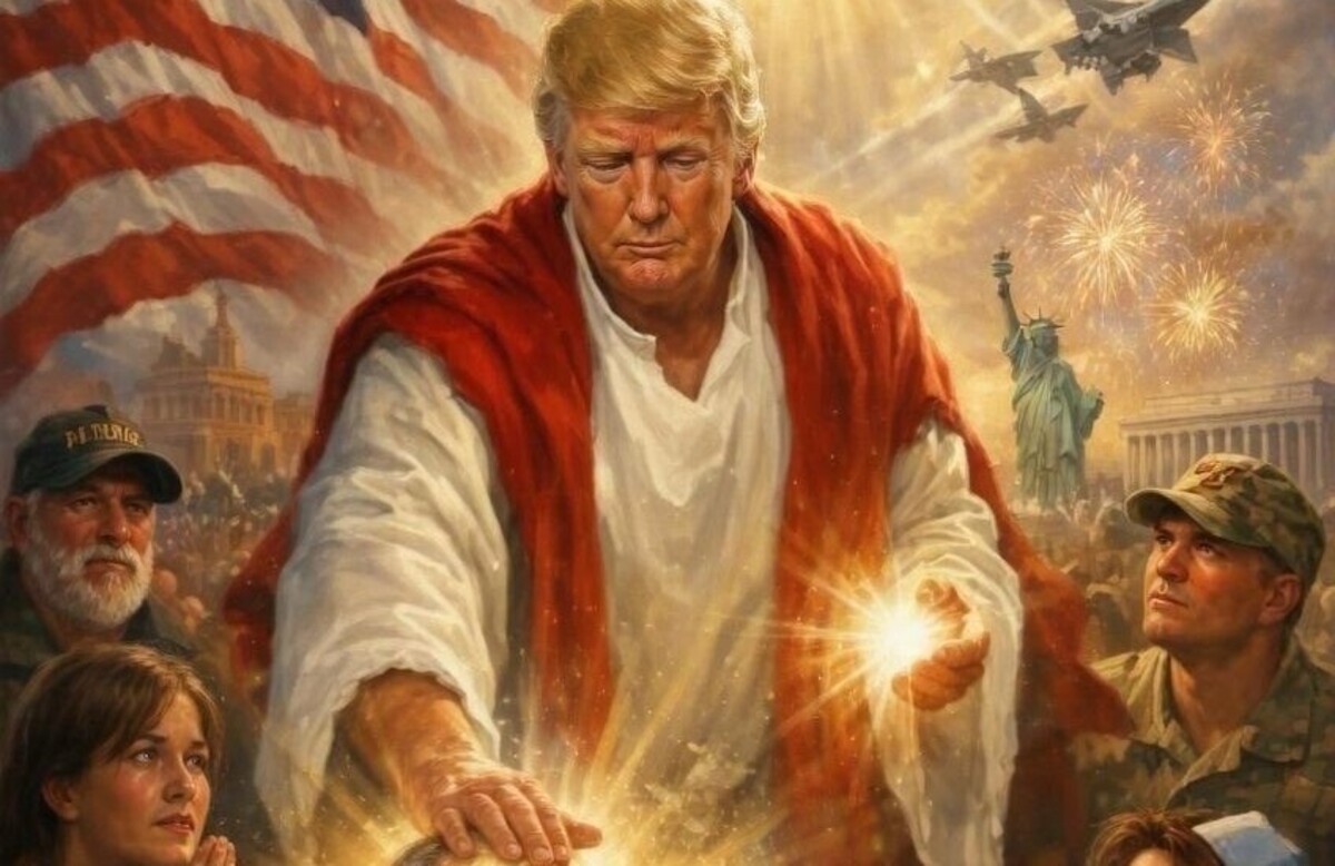 Ο Τραμπ εμφανίστηκε ως Ιησούς – Μετά την επίθεση στον Πάπα πόσταρε εικόνα που τον εμφανίζει ως Μεσσία