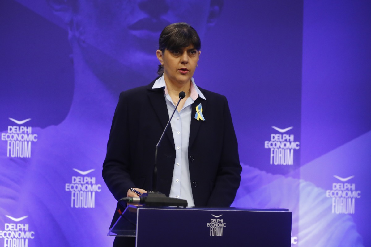 Συνέντευξη τύπου της Ευρωπαίας Εισαγγελέα Λάουρα Κοβέσι, στους Δελφούς,