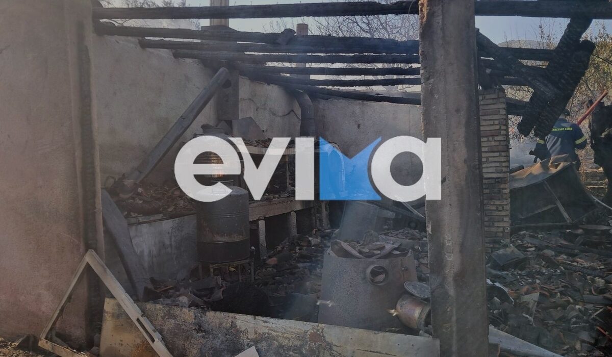 Φωτιά στα Πολιτικά Ευβοίας: Κάηκε ολοσχερώς οίκημα (Εικόνα)