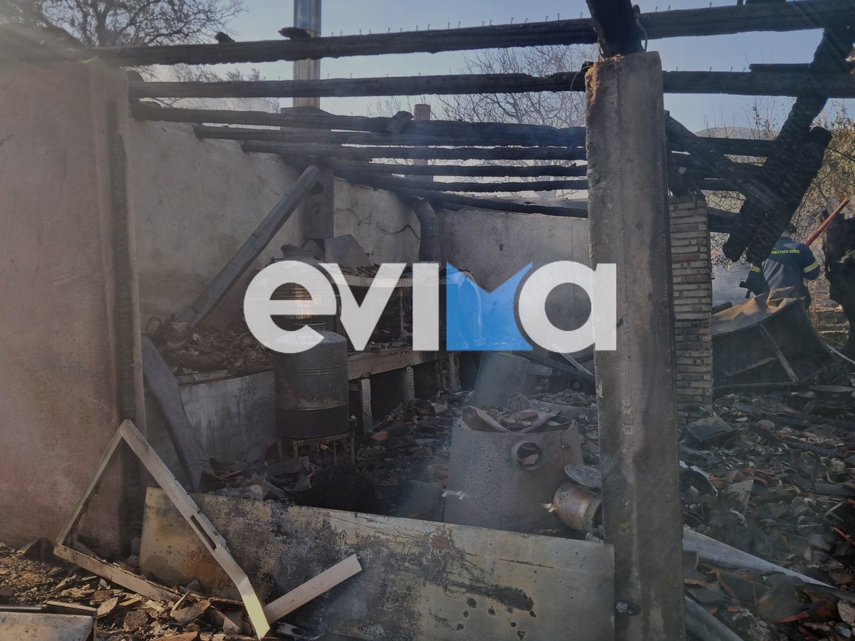 Φωτιά στα Πολιτικά Ευβοίας: Κάηκε ολοσχερώς οίκημα (Εικόνα)