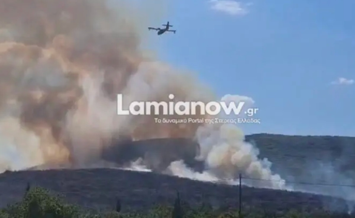 Μεγάλη φωτιά στη Φθιώτιδα στη περιοχή Καλοπόδι.
