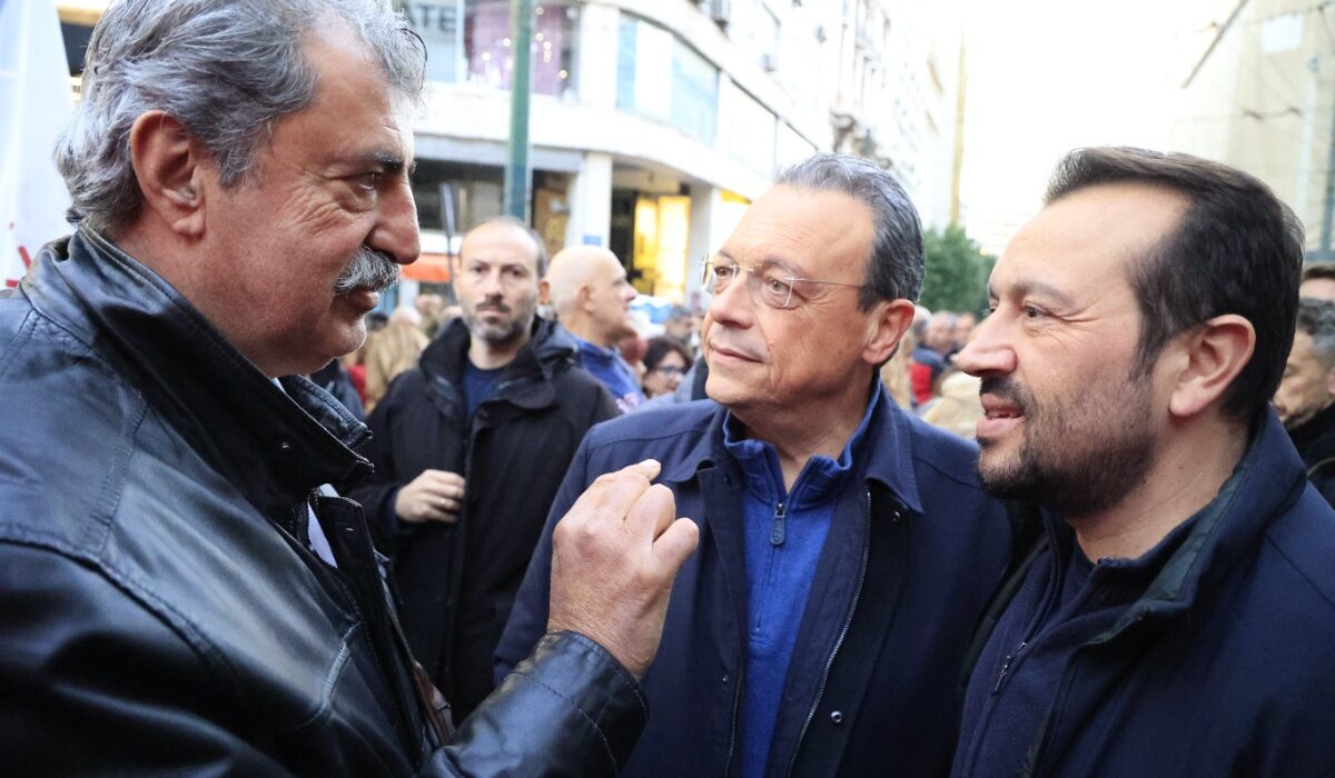 Ο Σωκράτης Φάμελλος με τον Νίκο Παππά και τον Παύλο Πολάκη