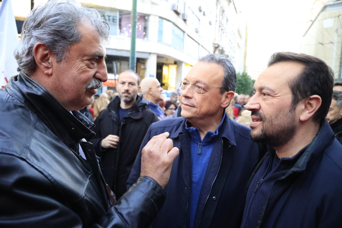 Ο Σωκράτης Φάμελλος με τον Νίκο Παππά και τον Παύλο Πολάκη